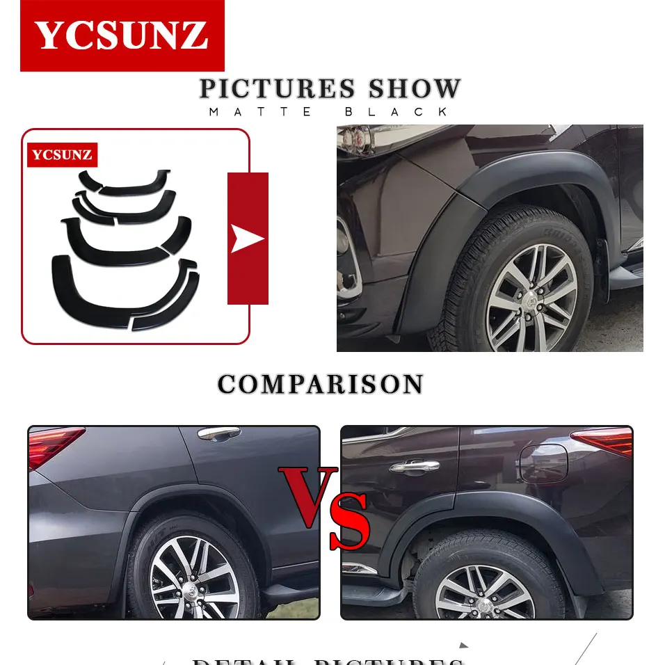 Колесные арки крылья вспышки для Toyota Fortuner Hilux SW4 2016 2017 2018 2019|fender flares|fender flares for