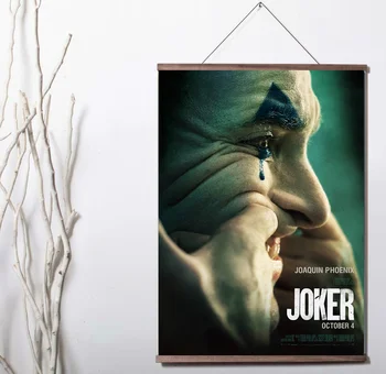 

Joaquin Phoenix Joker Movie and Art Canvas Print poster decoration painting with solid wood hanging scroll