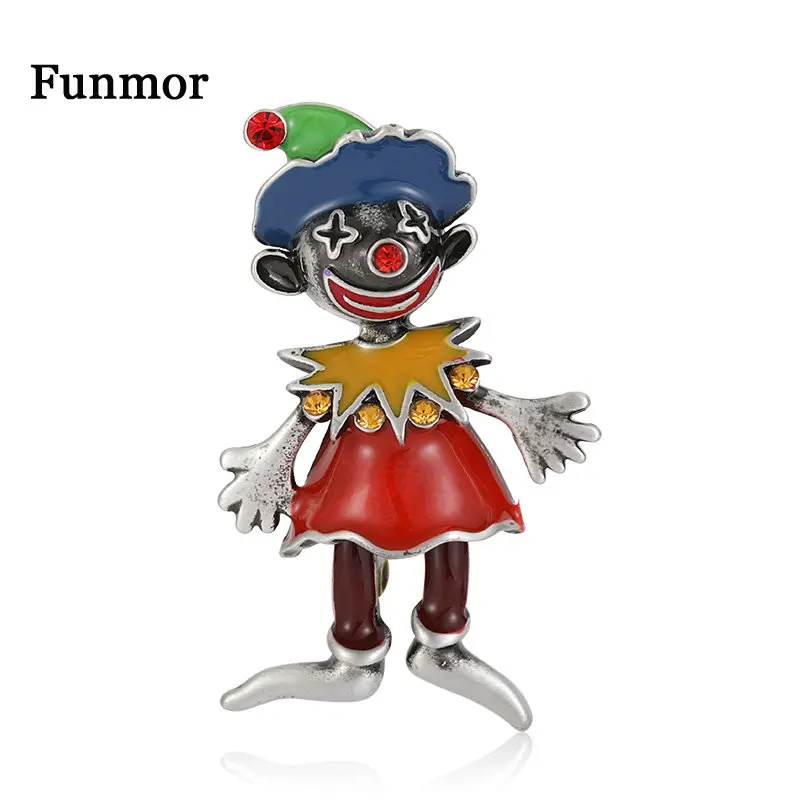 

Funmor Funny Clown Brooch Retro Alloy Pins Enamel Jewelry Women Girls Party Activity Corsage Coat Lapel Decoration Accessories