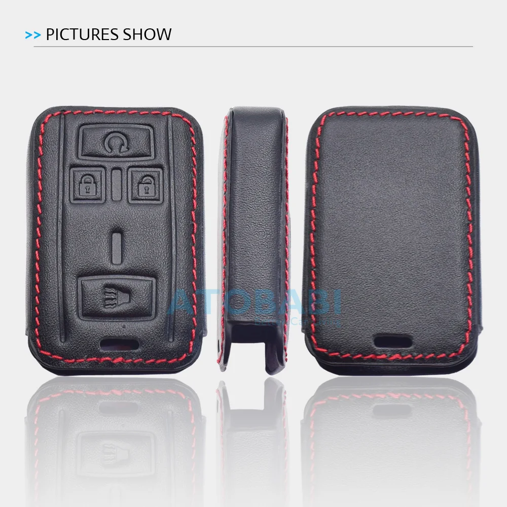 Кожаный чехол для ключей автомобиля GMC Sierra Canyon Chevrolet Colorado Silverado Smart Keyless