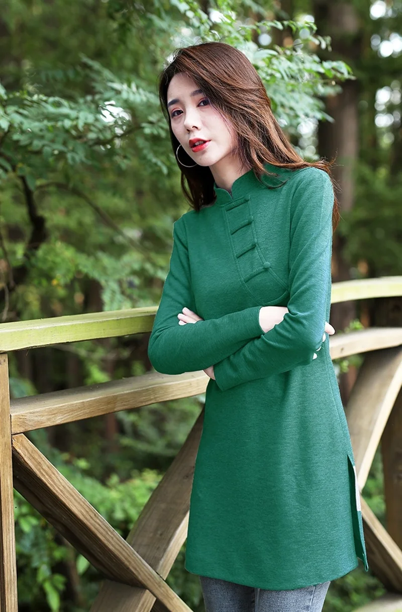 Традиционная китайская одежда для женщин Cheongsam топ женские топы и блузки Ретро Стиль Элегантные Женские китайские Топы TA2169