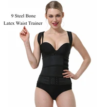 

Fajas Colombianas Reductora Latex Waist Trainer Corset Slimming Belt Vest Belly Girdle Shapewear Plus Size Women Binders Shapers