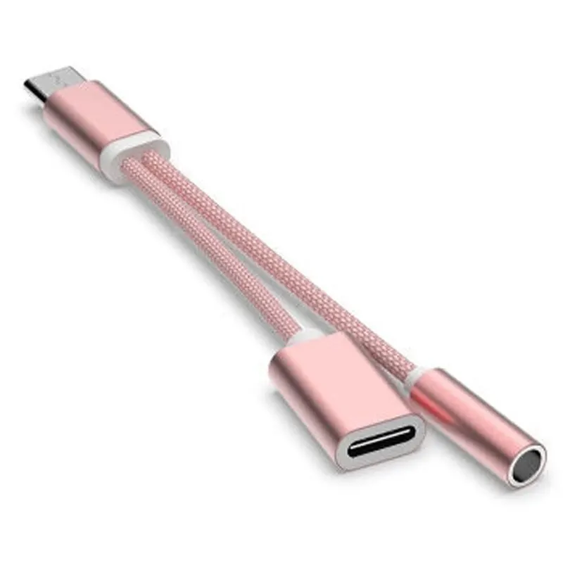 Зарядный кабель usb type C 2 в 1 преобразователь type-C 3,5 мм аудио для Xiaomi наушники адаптер для huawei P30 Pro Lite