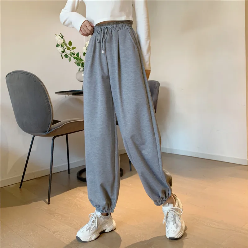 

Women Casual Sport Pants Solid Running Jogger Pants Oversized Joggers Streetwear High Waisted Trousers Women