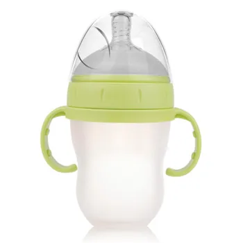 

YOOAP 260ML Baby Food Grade Silicone Bottle Baby Large Caliber Wide Caliber Bottle with Removable Straw Handle Super Wide Mouth