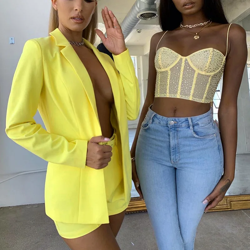 co ord sets women Fashion Office Lady Two Piece Set Women Suit 2021 Summer Fall Blazer And Pants Jumpsuit Shorts Sets Casual Suits Outfits lounge wear sets