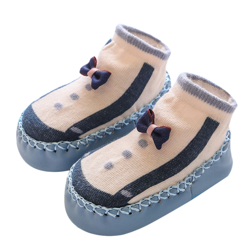 1 пара ночных носков с рисунками из мультфильмов на мягкой подошве для новорожденных нескользящие носки-тапочки для маленьких мальчиков и девочек