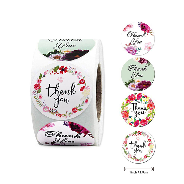 Thank You Stickers Seal Labels Scrapbook Handmade Sticker Wedding Party Christmas Gift Bag Decorations