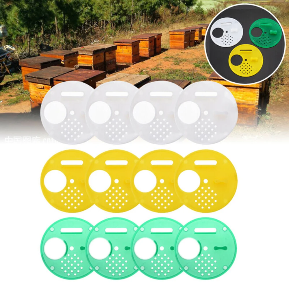 

12pcs/set 3 Colors Beehive Box Entrance Gates Door Disc Beekeeping Equipment Tools New Arrivals Beehives