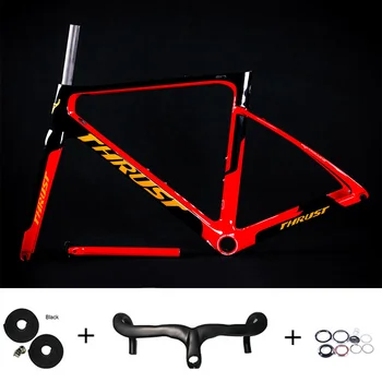 

T1000 carbon fiber road bike frame with 3K integrated handlebar carbon frame