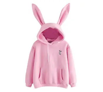 

2020 Sweety Fashion New Womens Bunny Rabbit Ears Hoodies Hoody Ladies Pullover Jumper Sweatshirt Tops