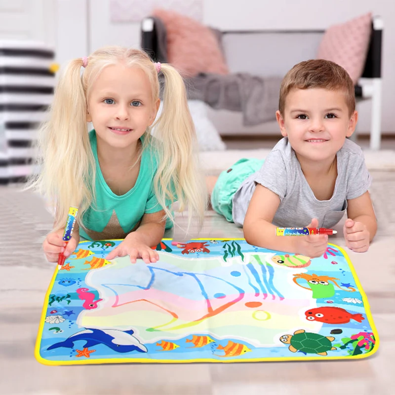 

5 Types Water Drawing Mat with Magic pen / Doodle Painting Rug Learning Educational Painting Board Birthday Gift for Kids