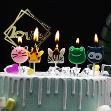 1 комплект милые животные свечи для торта фигурки жениха и невесты; бездымный день рождения свечи для торта украшения инструменты kid baby shower вечерние поставки