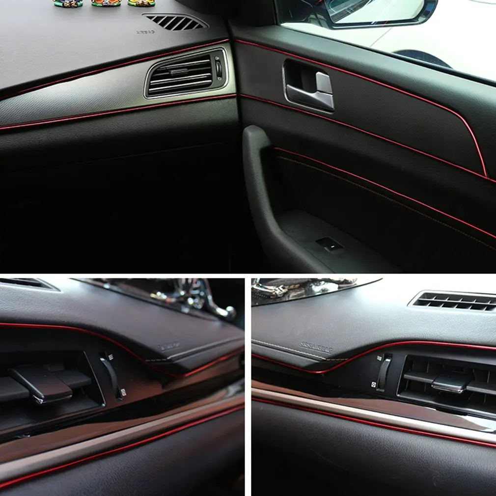 5M Car Body Decoration Strips Auto Interior Frames Finishing Decorative Strips Dashboard Adhesive Decorationv
