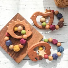 Детские молярные игрушки пищевая буковая древесина вязанные