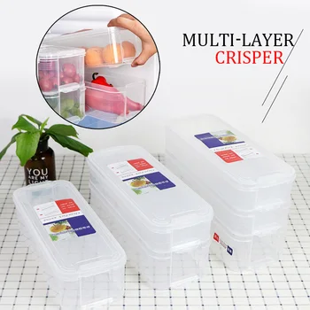 

Refrigerator Boxes Multi-Layer Save Space Preservation Box Crisper PP Collection Grain Container Fresh Keeping Kitchen