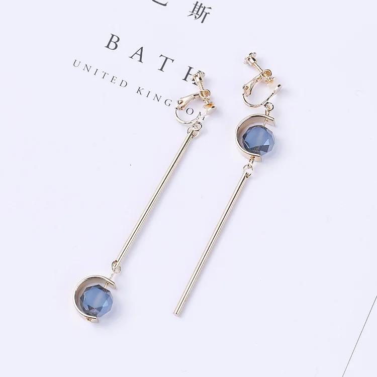 ear cuff Темперамент длинный абзац жемчужные Асимметричные Клипсы Серьги без пирсинга без отверстий серьги для женщин подарок - Окраска металла: ear cuff