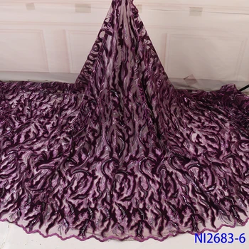 

Sequins Embroidered Lace Fabric for Lace Fabric High Quality Lace Nigerian Wedding Sequins African lace Fabric