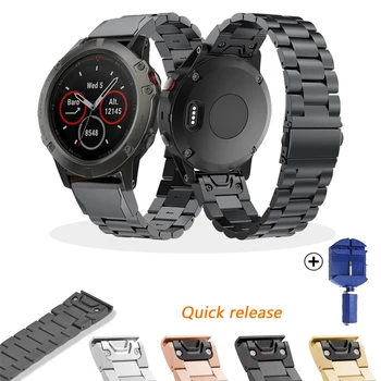 

Stainless steel strap Quick release Replacement Band with Tools for Garmin Fenix Fenix6S 6 6X 6XPlus/5S 5 5X 5X Plus/Descent MK1