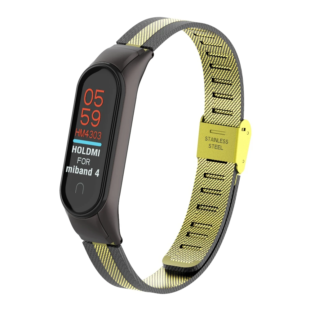 Металлический ремешок для mi band 4, умные браслеты из нержавеющей стали, браслет для Xiaomi mi band 4, браслет серебристого и черного цвета для mi band 4 nfc