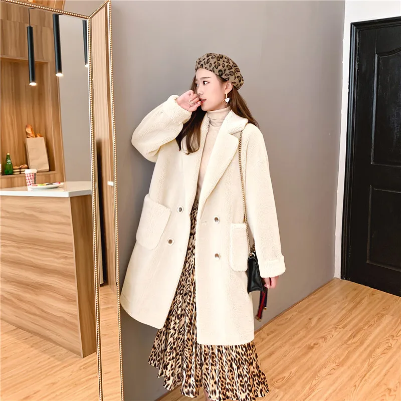 

Granular Velvet Fur Coat 2019 Winter Long Outwear Women Loose OverCoat Luxury Thicken Warm Oversize Female Plush Coat