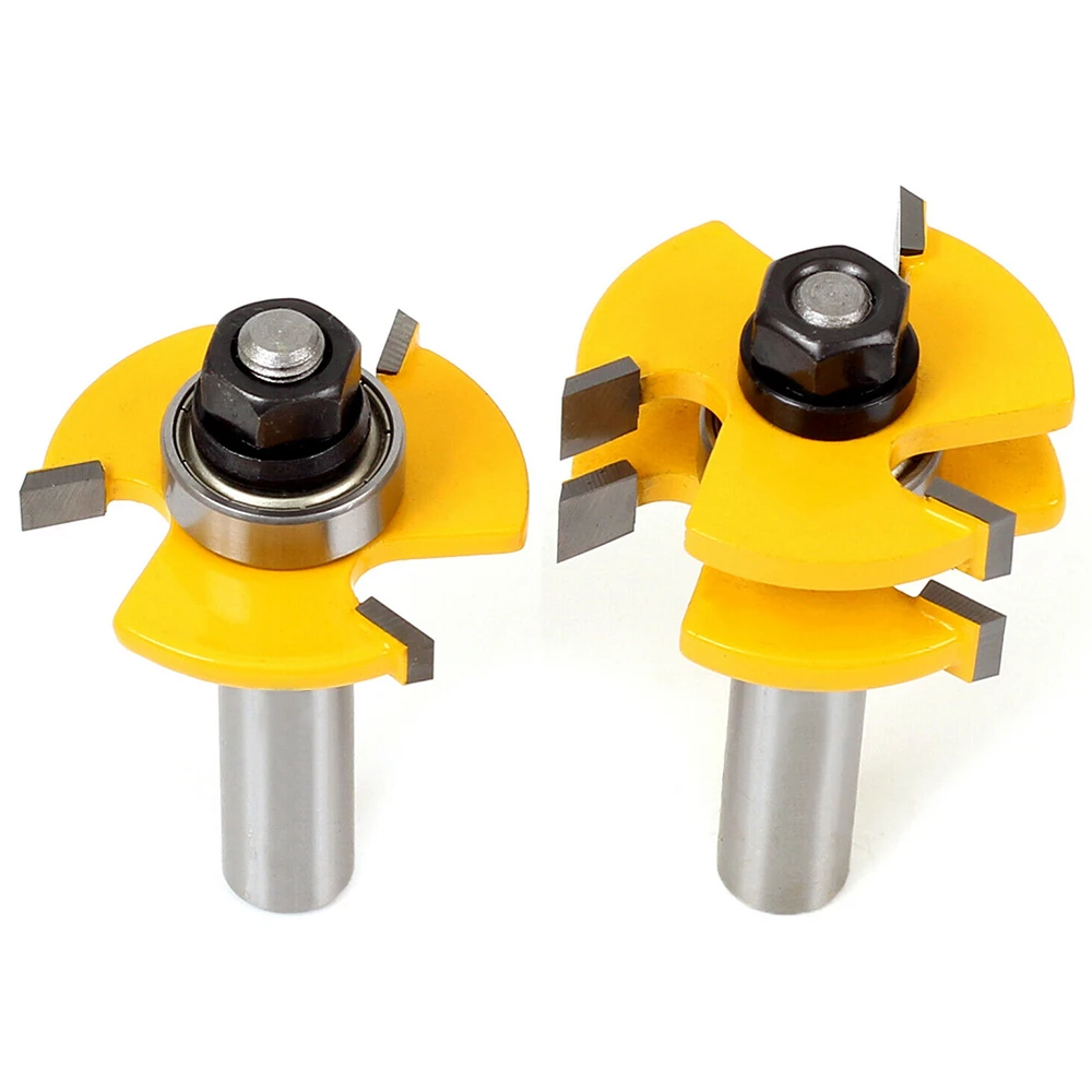 

100% Brand New 2 PCS 1/4inch Plywood Cutter Bits Tongue and Groove Router Bit Set 1/2inch Shank Router bits