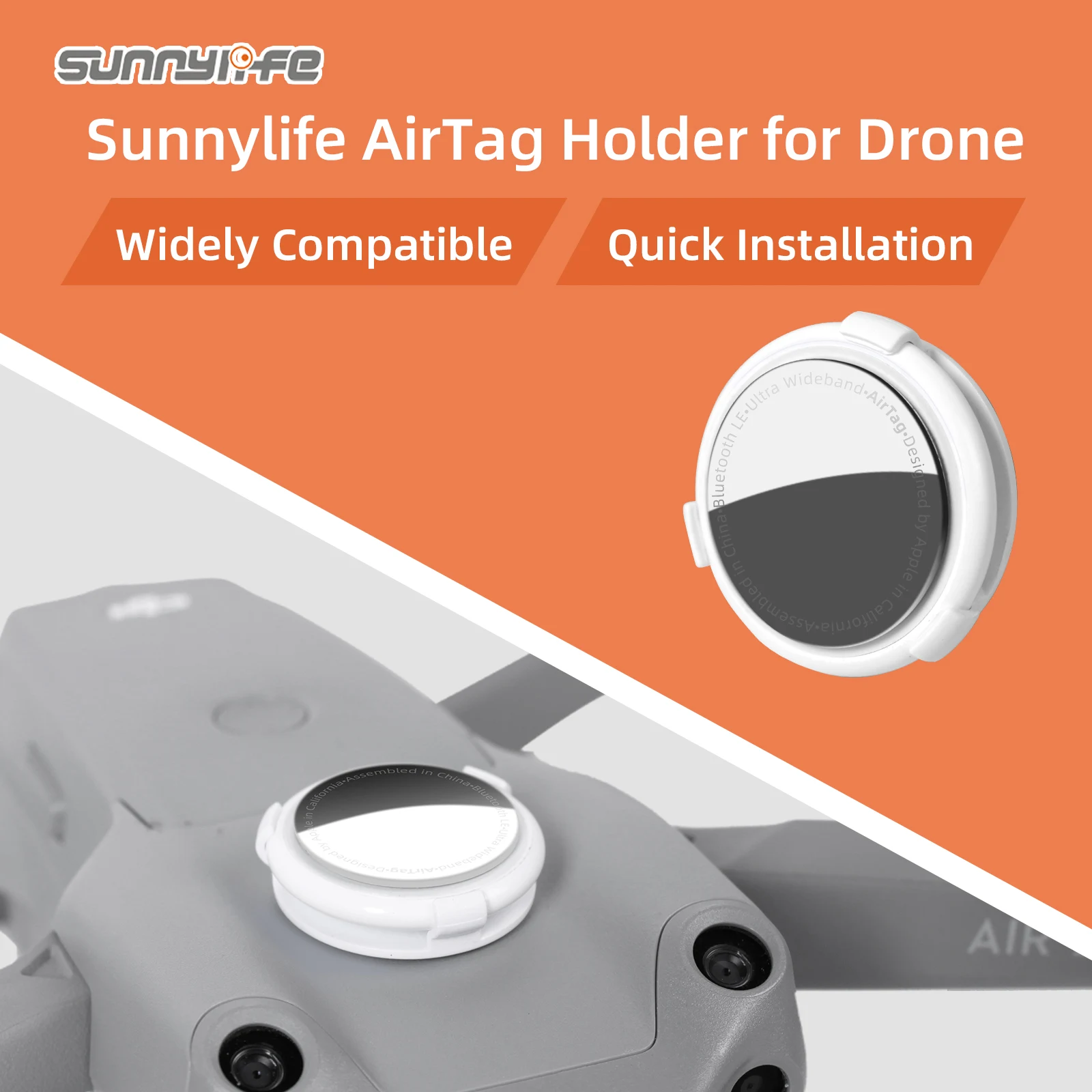 Sunnylife Airtag Holder Mount Drone Anti-Perso Per Dji Fpv/Air 2S/Mini 2/Mavic 2/Phantom 4 Pro/Fimi X8Se/Evo Ii