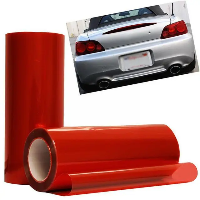 Red Car Light Headlight Taillight Tint Styling Waterproof 30 60/150cm Car Tintting Protective Sticker Vinyl Film Accessories