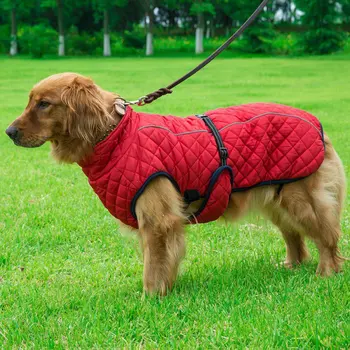 

Pet Reflective Outdoor Jacket Raincoat Jumpsuit Breathable Cotton Warm Winter Coat Dog Thickening Clothes for Big Dogs123