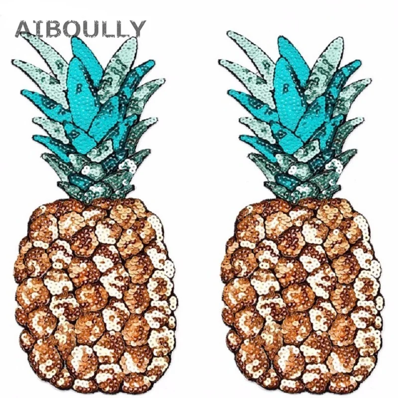 

1 pc Sequins Iron On Patch Pineapple Embroidery Patch Sewing Fabric Sticker Apparel Sewing Clothes DIY Applique Crafts