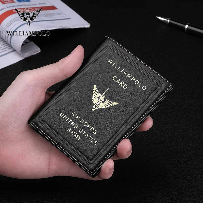Мужской кошелек WILLIAMPOLO 100% натуральная кожа супер мягкий тонкий для монет мужской