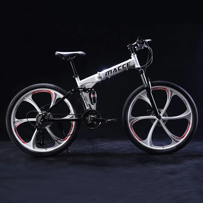26Inch Folding Mountain Bicycle 21Speed Double Shock Absorption Off-Road Variable Speed Top editioAdult Student One-Wheeled Bike