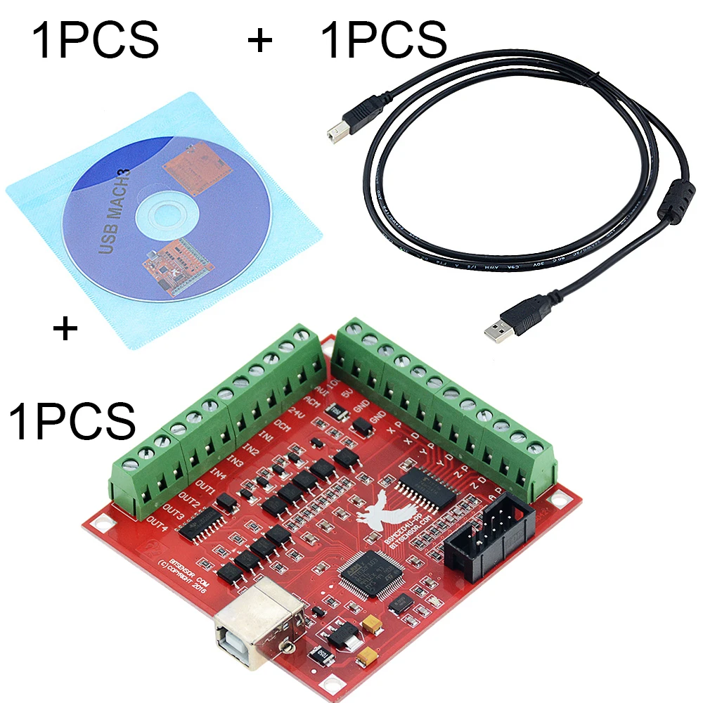 3 шт./компл. 1 шт. MACH3 коммутационная плата+ 1 шт. USB провод+ 1 шт. компакт-диск с ЧПУ USB 100 кГц 4 оси интерфейс драйвер motion контроллер драйвер платы