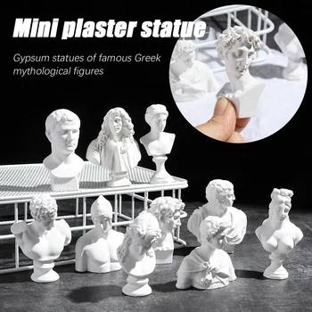 

Greek Mythology Figurine David Head Portraits Bust Mini Gypsum Statue Drawing Practice Crafts Plaster Sculpture Nordic Decor