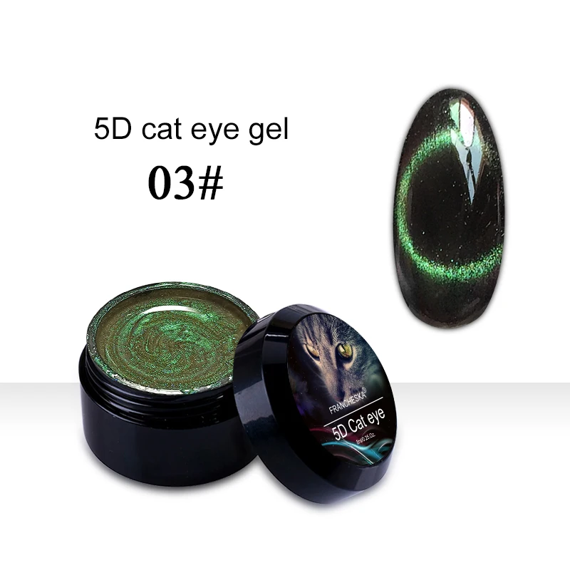 5D cat eye 03 Франческа 8 мл 9D Galaxy кошачий глаз гель для ногтей Хамелеон для использования с магнитом Замачивание Светодиодный УФ лак Полупостоянный Маникюр гель лак - Цвет: 5D cat eye 03