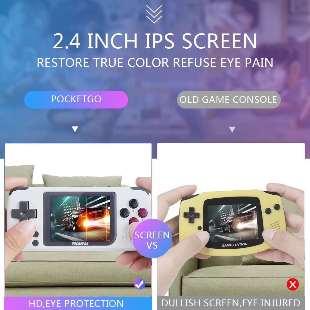 Игровая консоль PocketGo ретро портативная игровая 2 4 дюймовый экран портативные