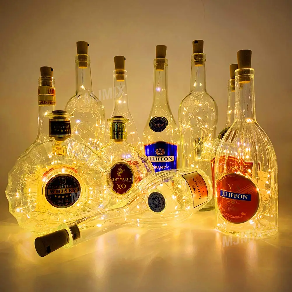 Рождественское украшение гирлянда для винных бутылок пробковые светодиодные