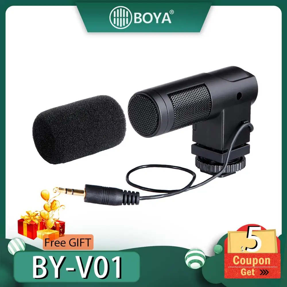 BOYA BY-V01 стерео микрофон X/Y мини камера конденсаторный для цифровой DSLR Canon Nikon Pentax Sony