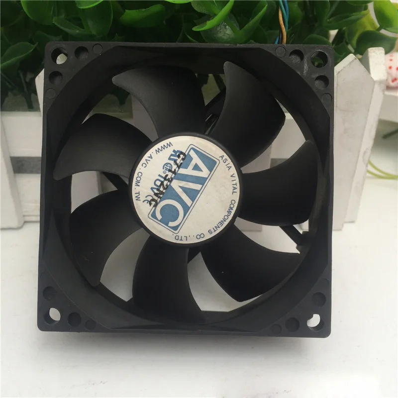 AVC 8025 0.7A DC12V 4 wire temperature controlled double ball 8CM CPU