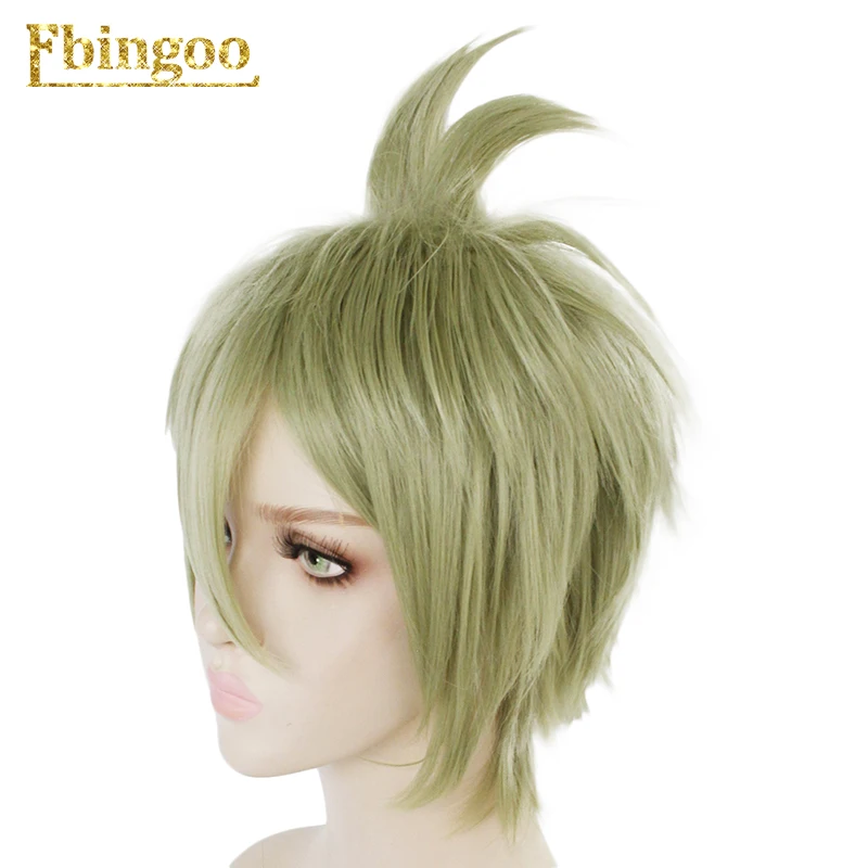 Ebingoo Danganronpa V3: Killing Harmony Amami Rantarou парик короткий прямой лимон зеленый синтетический костюм для Хэллоуина Косплей парик