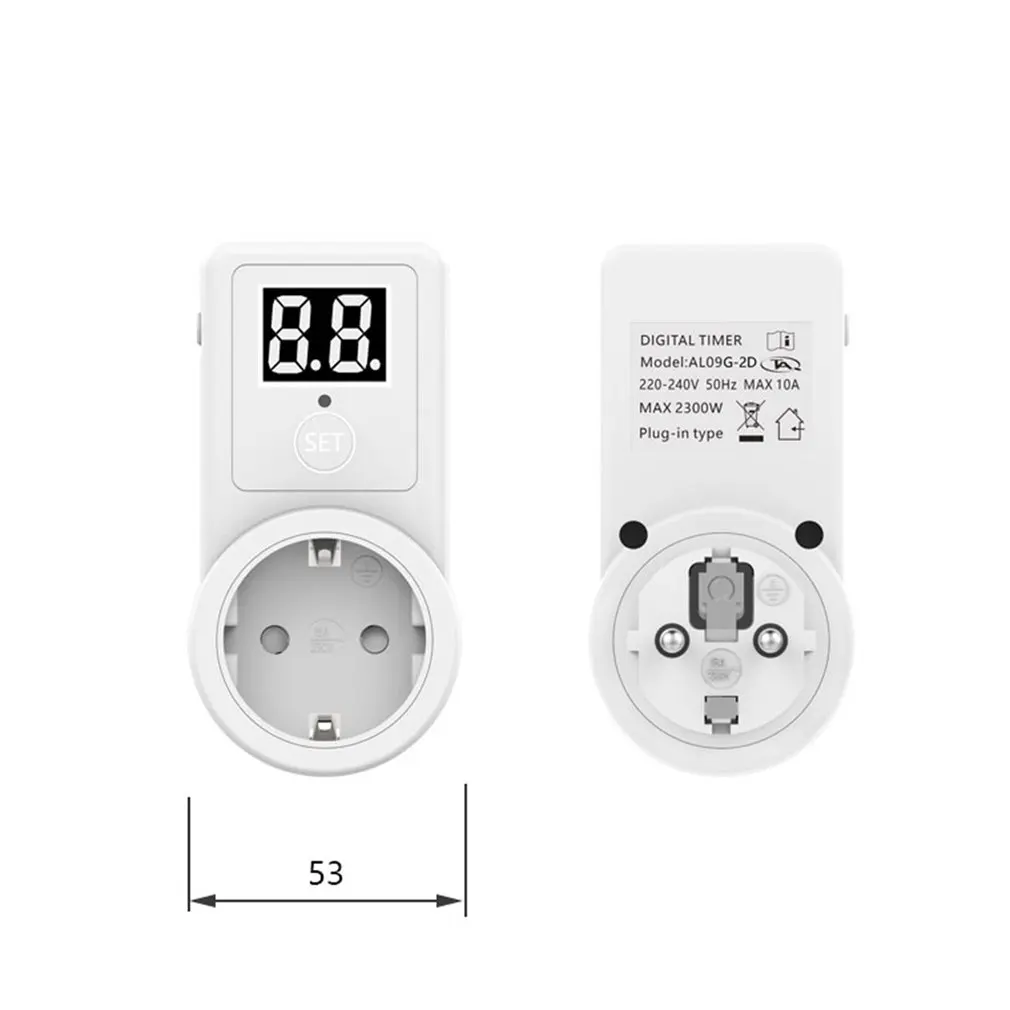 EU Electronic Digital Countdown Switch Universal Timing Socket Mechanical Two Digit Display Kitchen Timer