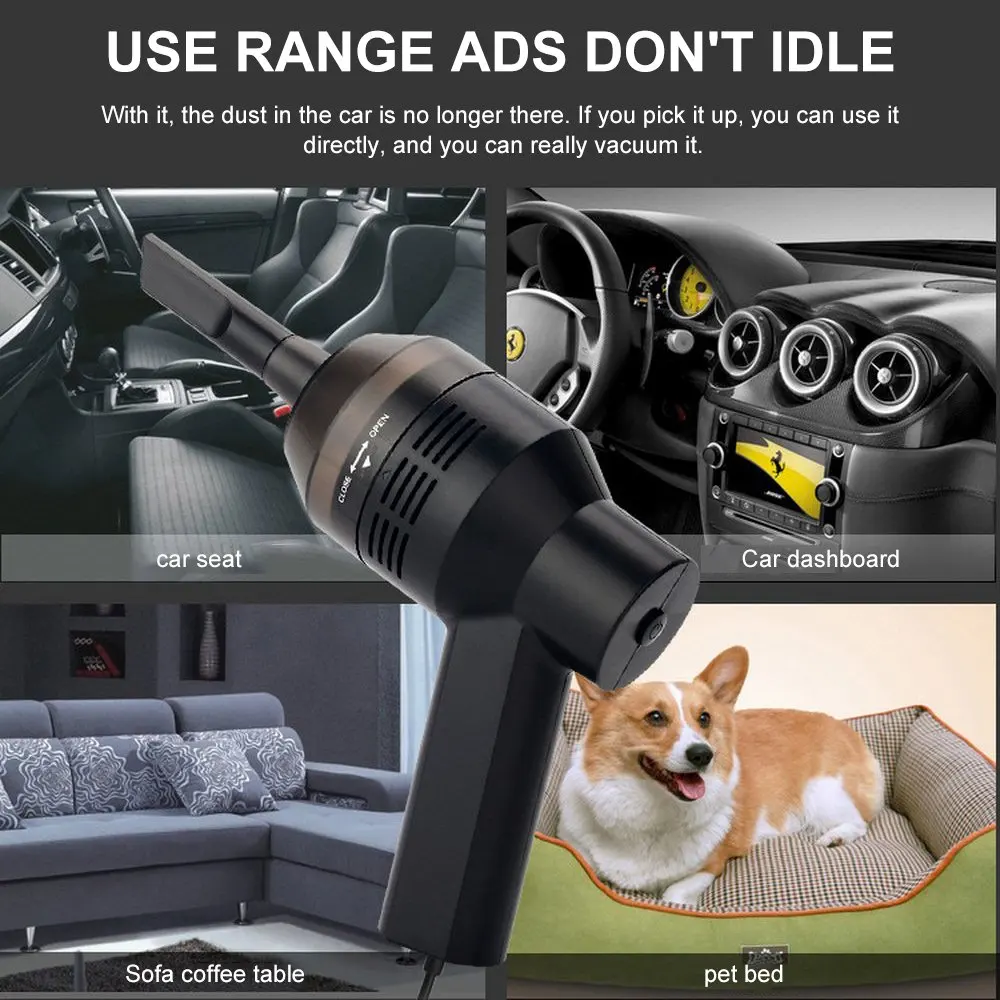 

Mini Car Vacuum Cleaner USB Portable Handheld Vacuum Cleaner Wet and Dry Dual Use Car Vacuum Aspirateur Dust Clean PC Key board