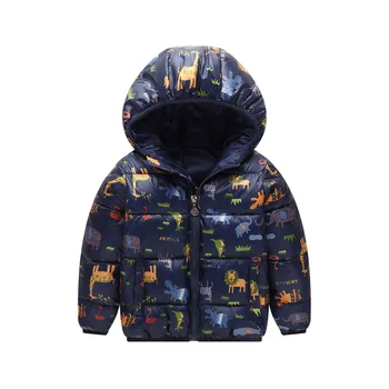 

LZH 2020 Autumn Winter Children's Jacket New Children's Cartoon Hooded Cotton Coat Baby Long-sleeved Cotton Jacket 0-3 Years Old