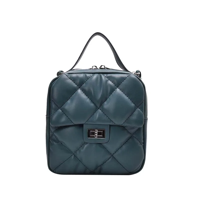 

Spring New Small Bucket Square Crossbody Bags Mini Women Handbag Lock Soft Pu Leather Chain Shoulder Bag Woman Messeng Bags
