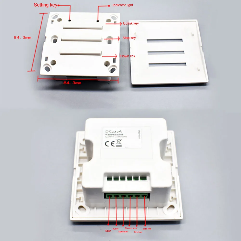 Выключатель электрических штор wifi беспроводной DC227A аксессуары для отеля дома двухканальный настенный стикер для гостиной контроллер Белый