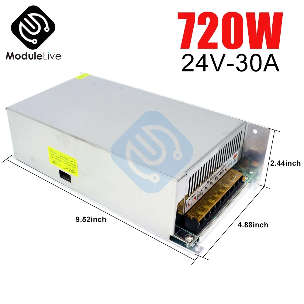 DC 24V 30A 720W источник питания Светильник ing трансформатор для светодиодной ленты светильник переключатель драйвер адаптера питания