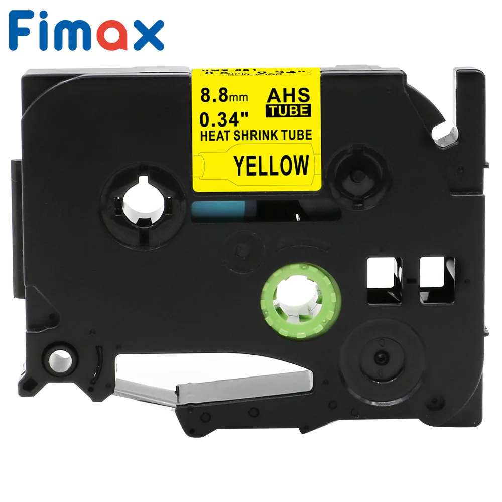 Fimax 1 шт. HSE-211 HSE-221 HSE-231 HSE-611 6 мм Hse211 совместимы для Brother терм усадочная трубка для печати этикеток PT-E300 PT-E550W - Цвет: 9mm Black on Yellow