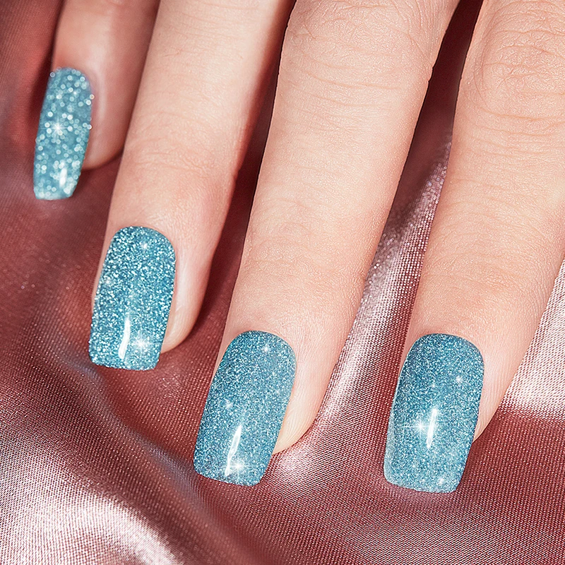 Reflective Glitter Gel Nail Polish Sparkle Diamond Effect 7.3ML Soak Off LED UV Gel Varnish Semi Permanent Lacquer For Nail Art