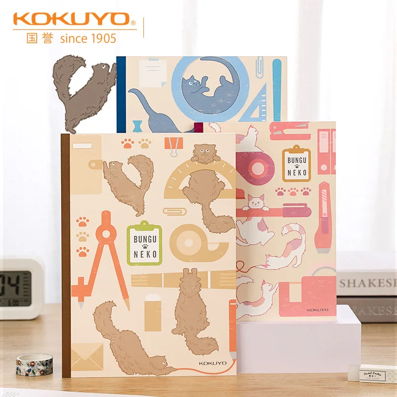 

3pcs/lot KOKUYO Cute Cat Series Notebook Wireless Binding Book 3-color Set