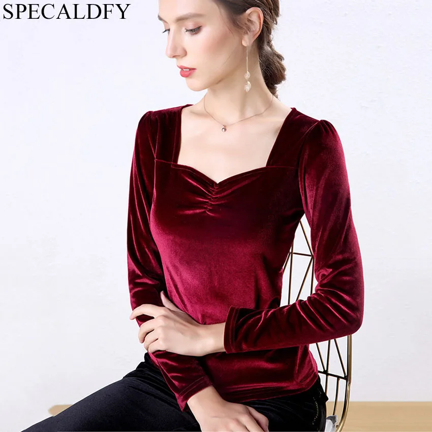 

Designer Runway Shirt Autumn Winter Vintage Green Red Velvet Blouse Womens Tops And Blouses Blusas Mujer De Moda 2019